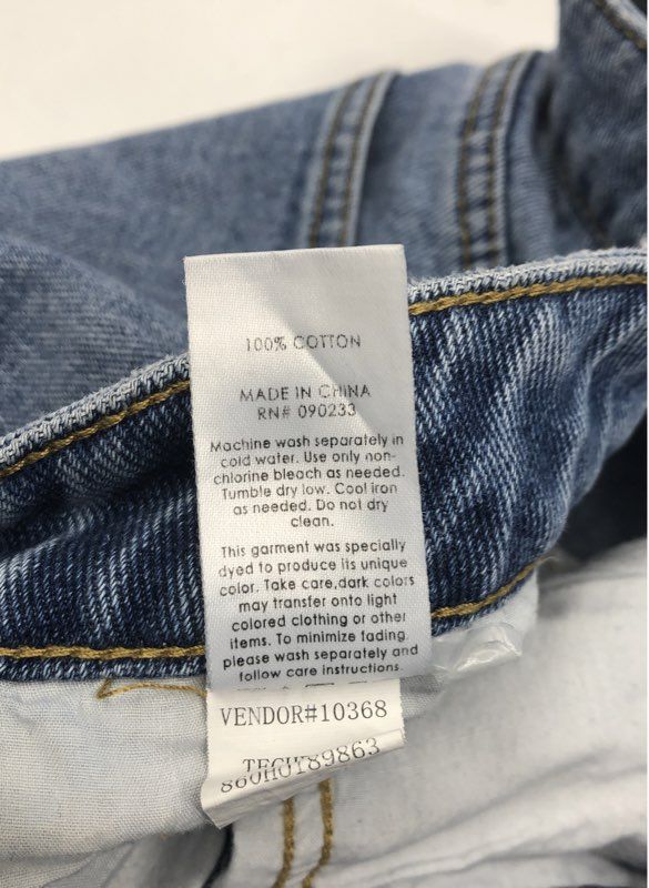 PacSun Women's Blue High Rise 100% Cotton Medium Wash Tapered Leg Jeans