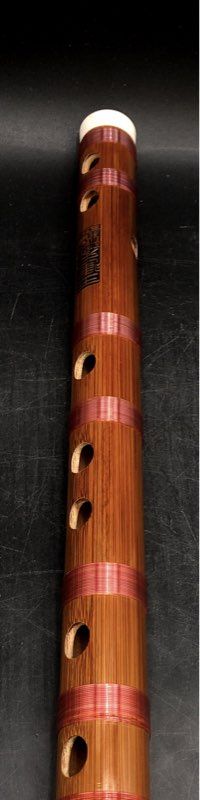 Chinese Dizi Transverse Flute 2-Piece Bamboo Instrument with Bone Ends
