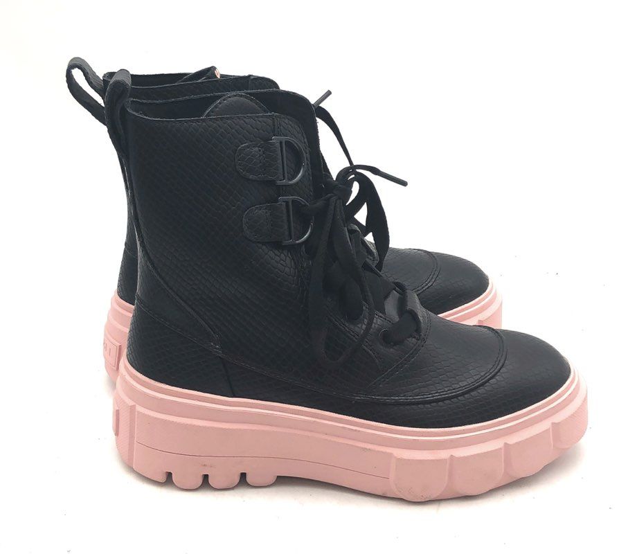 Sorel Brex Boot Lace Black Sea Salt Snake Platform Boots Women's Size 8