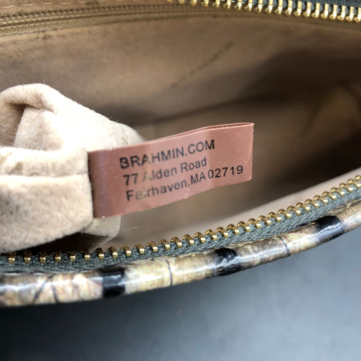 Brahmin Multicolor Croc Embossed Leather 'Glacier' Clutch Bag (+COA)