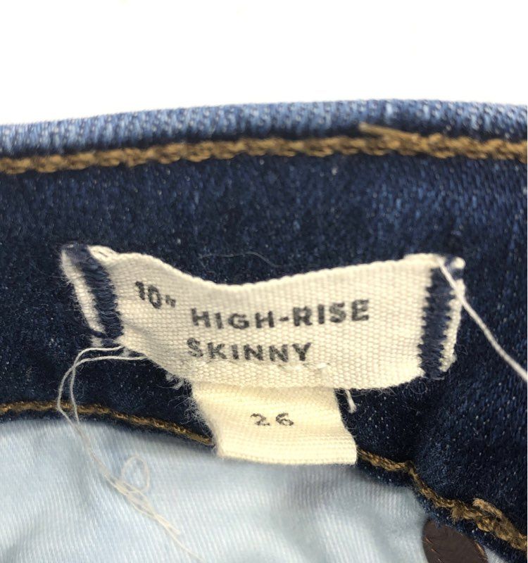 Madewell Women's 10" High-Rise Skinny Jeans Blue Button Fly Distressed Sz 26