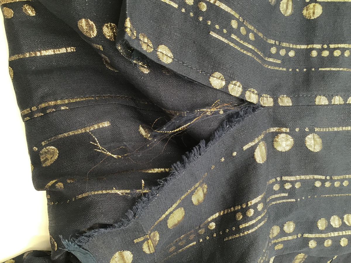 Tory Burch Navy Blue\Gold Silk Blend Tunic Dress-Size: 6 (+COA)