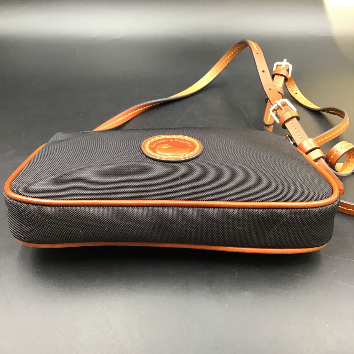 Dooney & Bourke Black\Brown Nylon 'Lexie' Crossbody Bag (+COA)