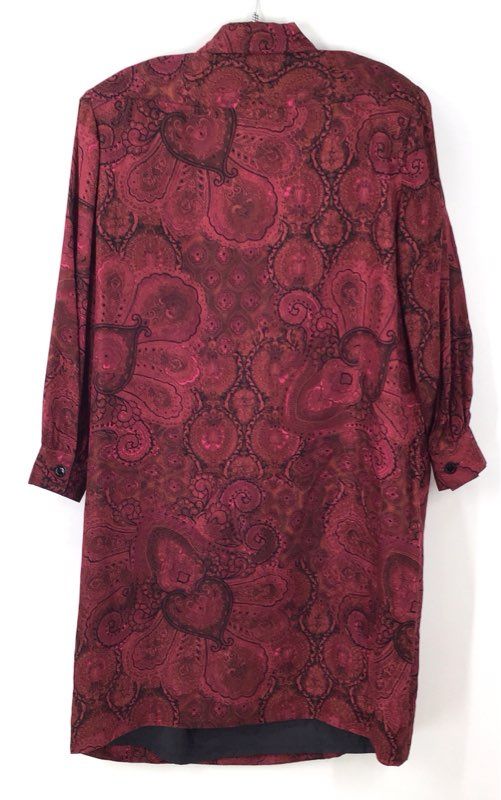 NWT Anne Crimms For UMI Collections Women's Burgundy Silk Shift Dress - Size 22