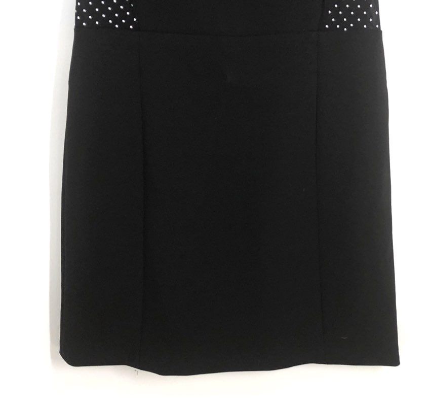 Michael Michael Kors Women's Black Mesh Panel Polka Dot Shift Dress Sz 10