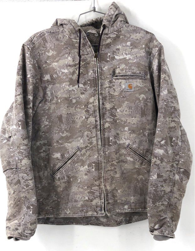 Y2K 2000s Carhartt Boys Gray Hooded Jacket - Size M 8/10