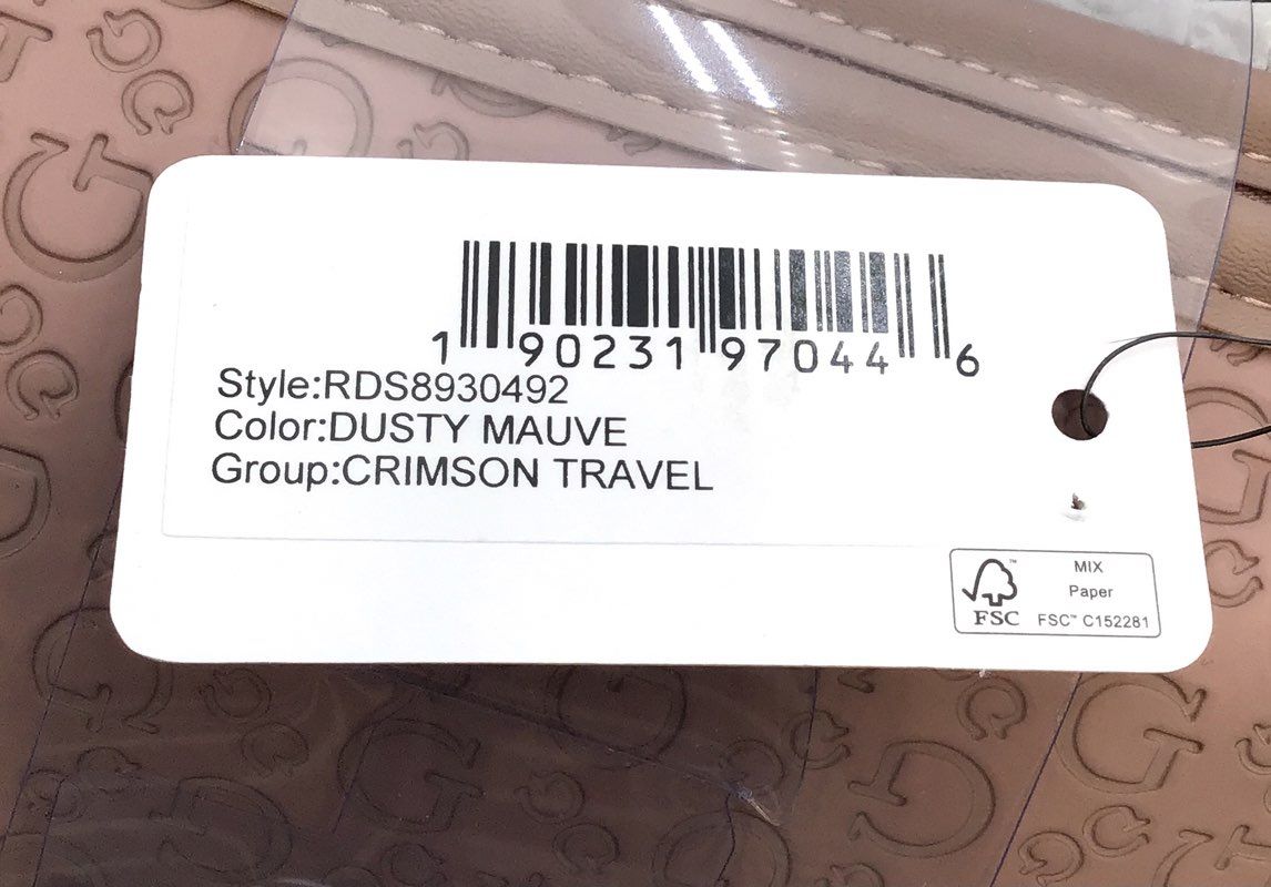 Guess Dusty Mauve Crimson Travel 2-Piece Makeup Cosmetic Bag Set NWT
