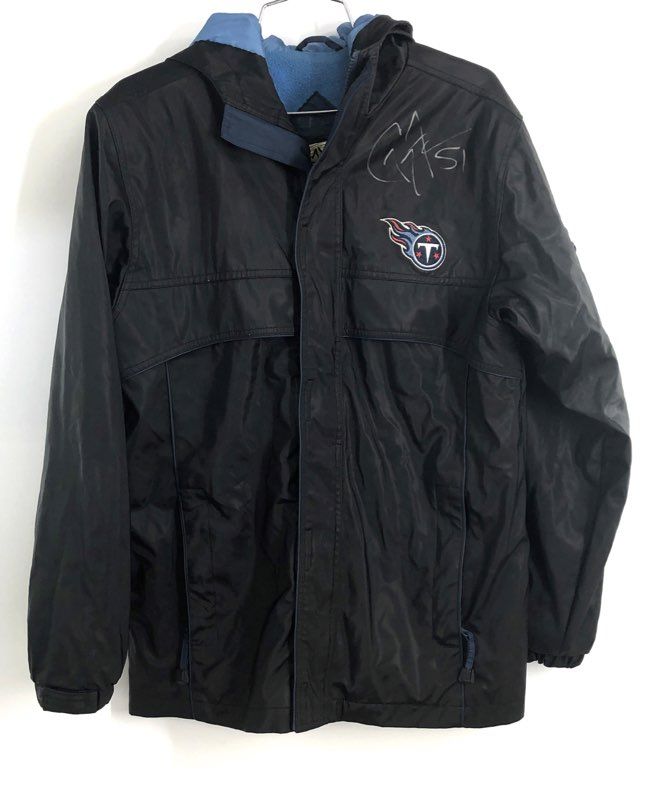 Vintage Tennessee Titans Autographed Hooded Jacket Greg Favors 51 Sz Youth XL