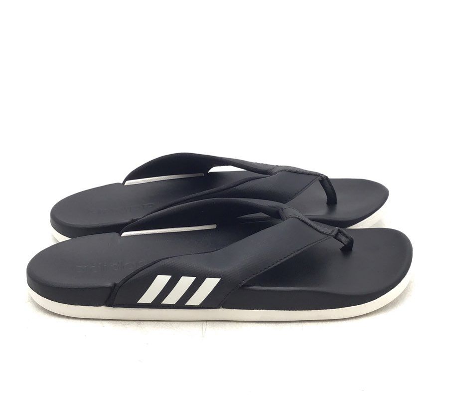 Adidas Men&#39;s Adilette Comfort HQ4458 Black Slip-On Flip-Flop Sandals - Size 8