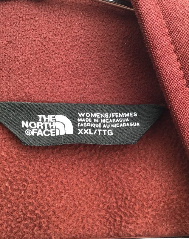 The North Face Women&#39;s Burgundy Fleece Lined Collared Full Zip Jacket - Size 2XL