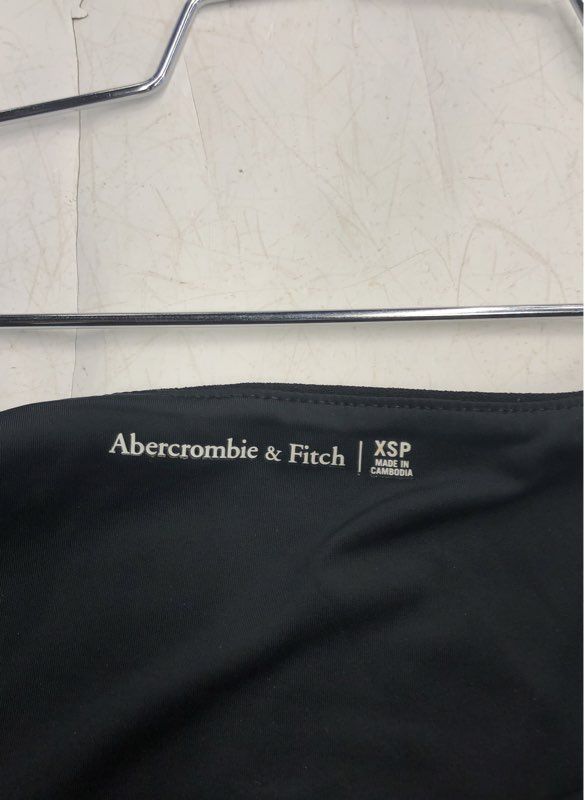 NWT Abercrombie & Fitch Women's Black Tan Bubble Hem Fit & Flare Dress -Size XSP