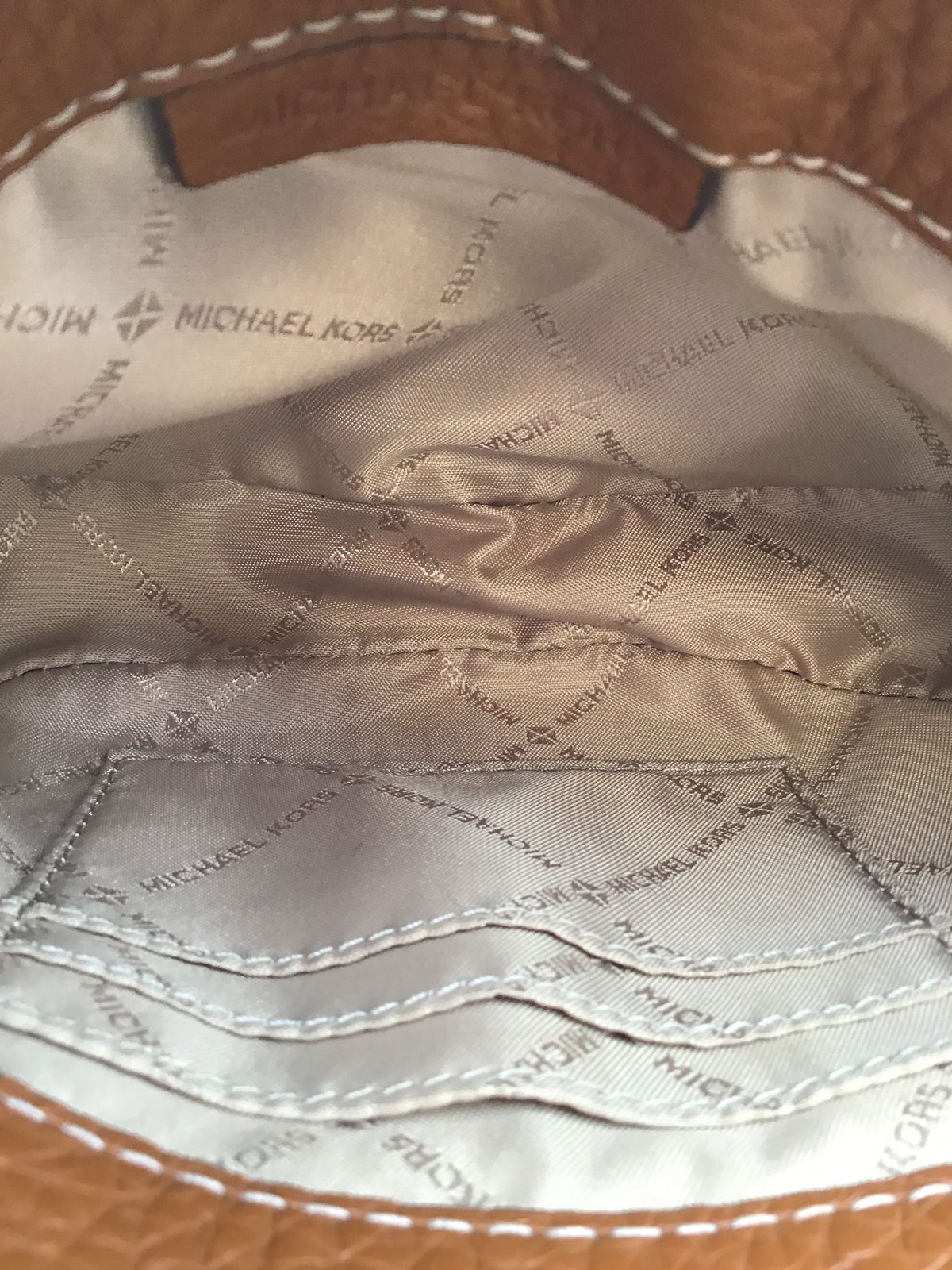 Michael Kors Brown Pebbled Leather 'Jet Set Charm' Crossbody Bag (+COA)