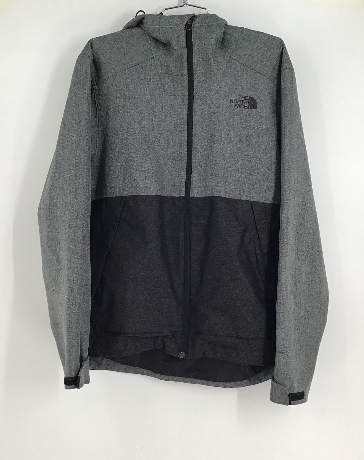 The North Face Men&#39;s Gray Black Full Zip Hooded Jacket - Size Medium