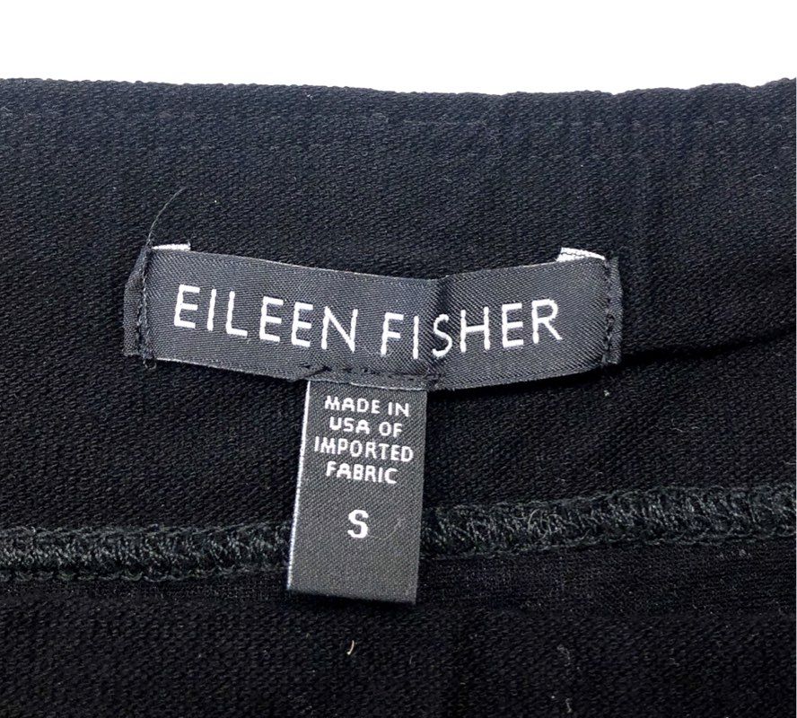 Eileen Fisher Women's Black Viscose Blend Knit Pencil Skirt Elastic Waist Sz S