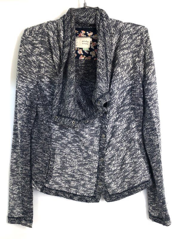 Saturday Sunday Women's Marled Knit Asymmetrical Drape Neck Cardigan Jacket M