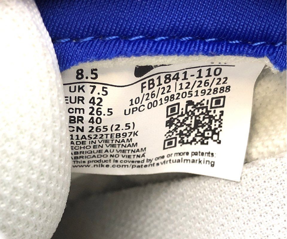 Nike Dunk Low Athletic Department University Blue White Sneakers Size 8.5