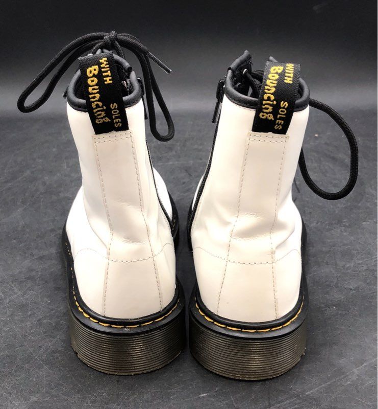 Dr. Martens 1460 Y White Leather 8-Eye Side Zip Ankle Boots Size US 7 / UK 5