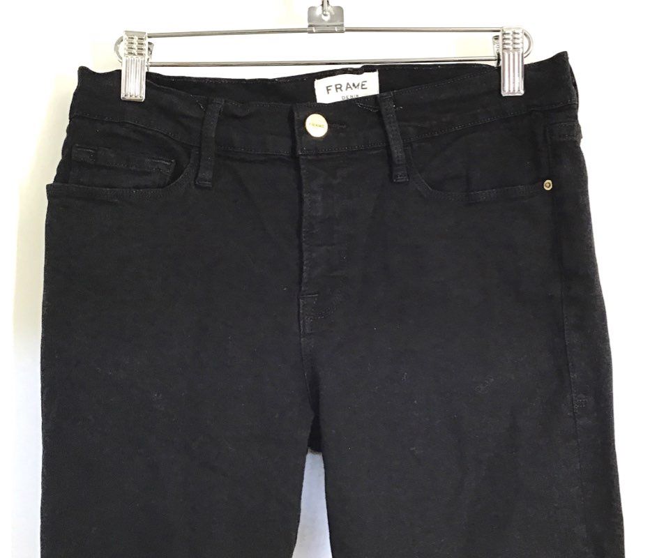 Frame Women's Le Skinny de Jeanne Black Skinny Denim Jeans Sz 29