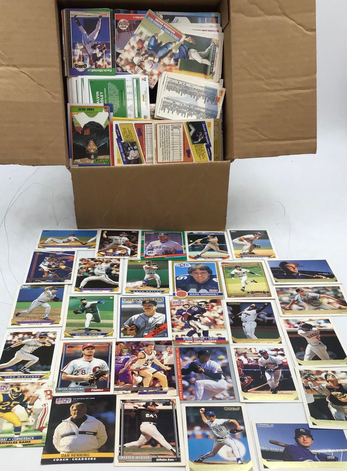 Lot of Baseball, Basketball And Football Cards. Medium Box, Unsorted