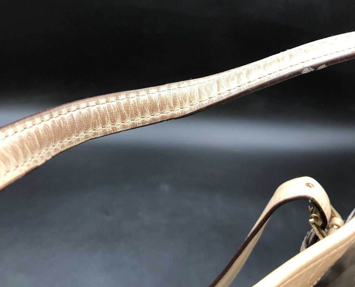 Michael Kors Cream White/Brown Signature Zebra Print Tote w/ Leather Trim (+COA)