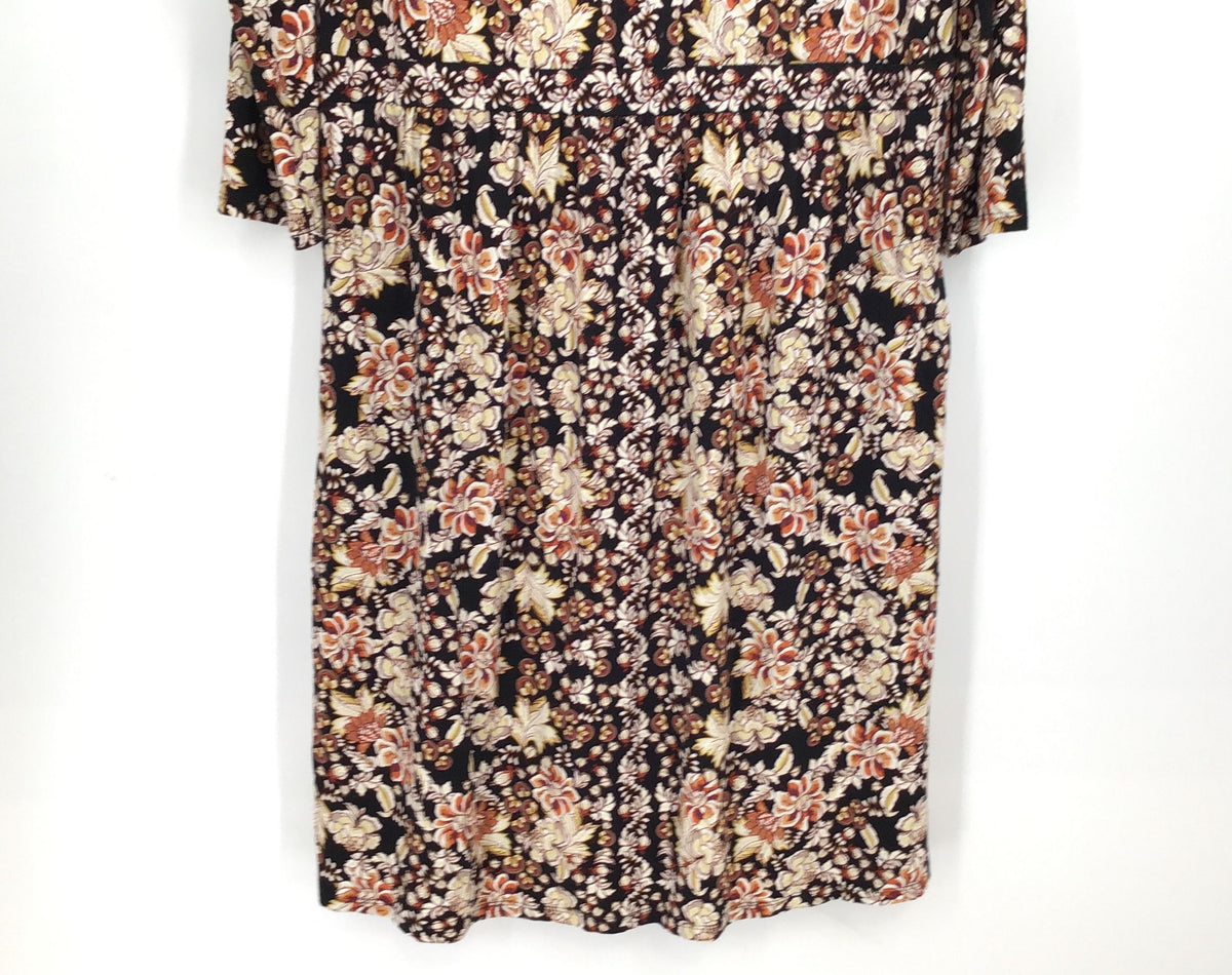 NWT J. Jill Women&#39;s Multicolor Floral 3/4 Sleeve Round Neck A-Line Dress - Sz S