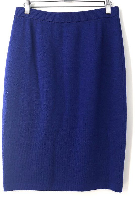 Vintage 90s St. John Collection Women's Royal Blue Santana Knit Skirt Sz 8