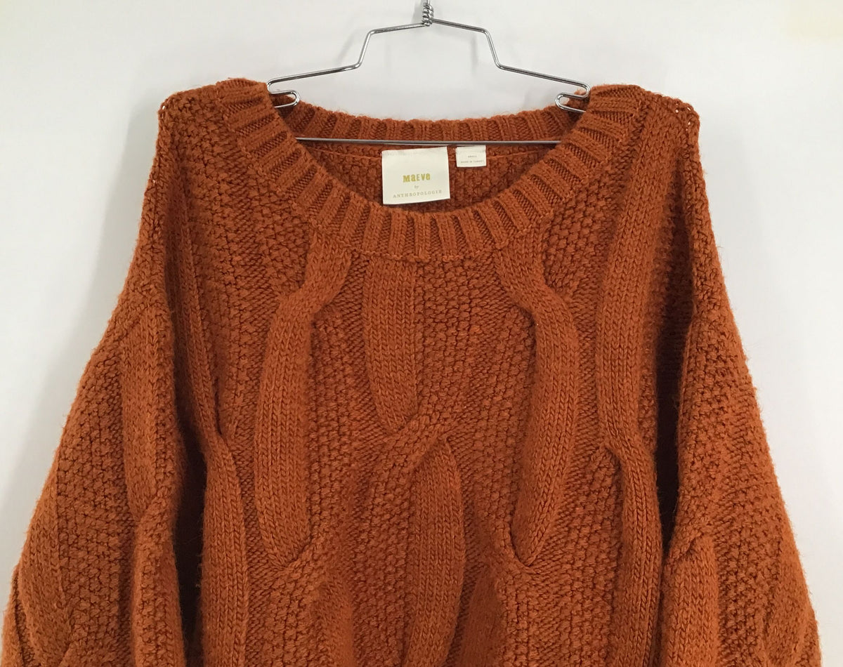 Maeve By Anthropologie Women&#39;s Brown Knitted Pullover Sweater - Size S