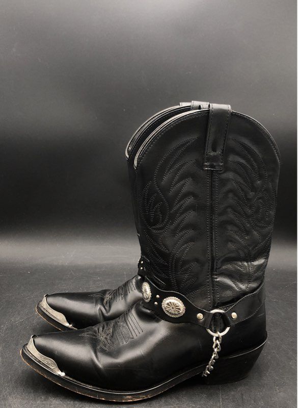 Laredo Men's Black Leather Western Boots - Size 10