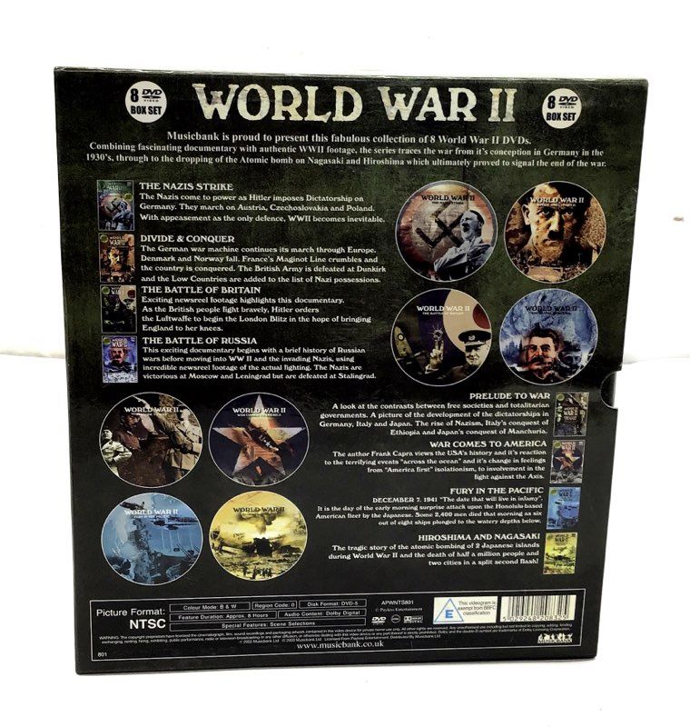 World War II Documentary 8-DVD Collector's Edition Box Set - Musichank NTSC