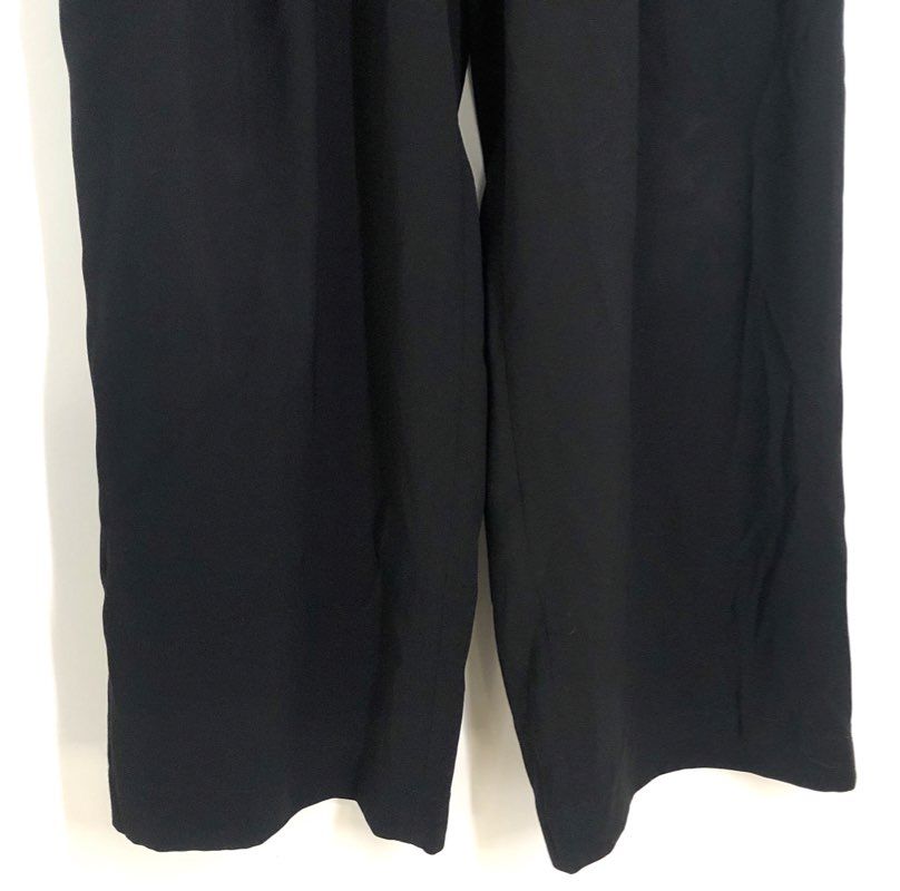 Armani Exchange Women's Black Icon Period Pleated Wide Leg Trousers Sz 2