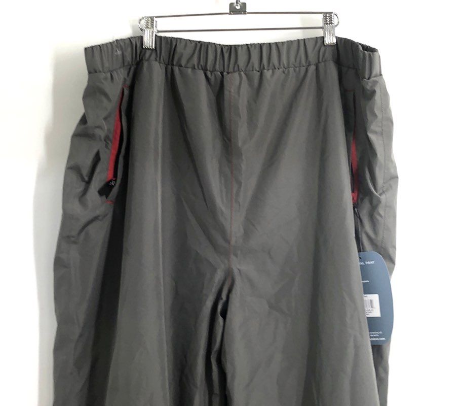 Onyx Men's Gray Essentials Waterproof Windproof Mesh Lined Rain Pants NWT Sz 3XL