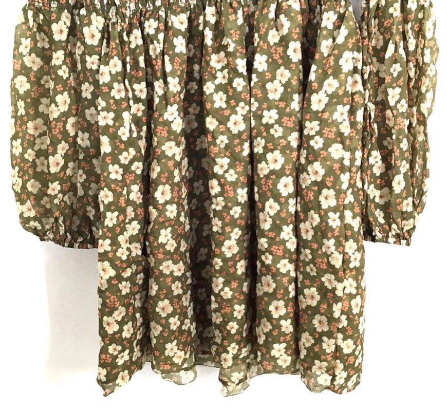 Tecovas x Kristopher Brock Women's Emma Dress Olive Floral Smocked NWT Sz XL