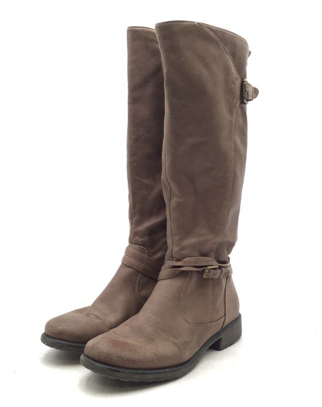 Baretraps Women&#39;s Sabio Brown Knee High Block Heel Riding Boots - Size 8.5 M