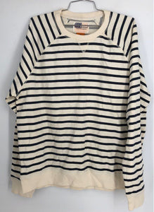 NWT Tailor Vintage Men's White Black Sailor Stripe Pullover Sweatshirt - Size XL