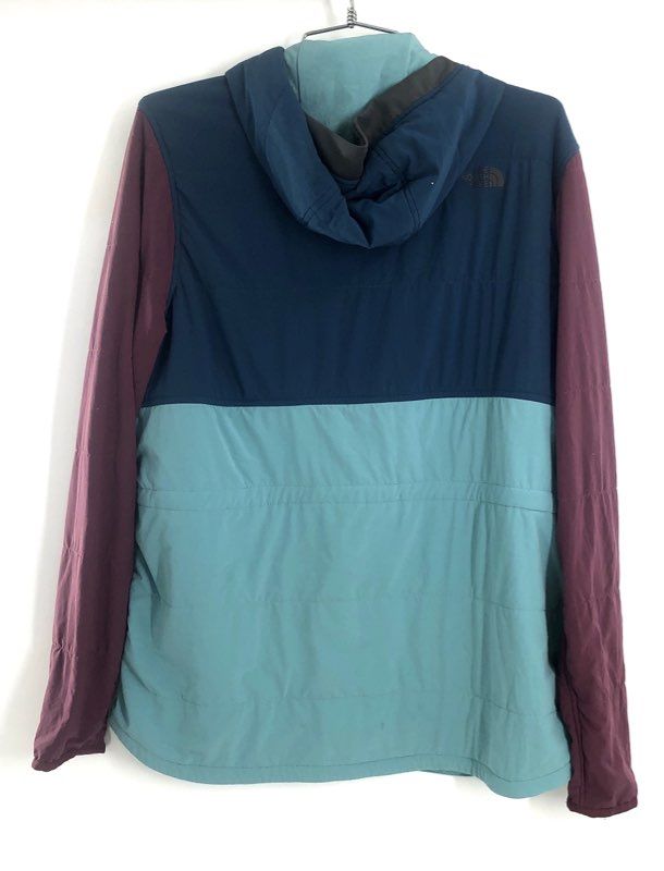 The North Face Women's Mountain Sweatshirt Zip Hoodie Blue Colorblock Sz L