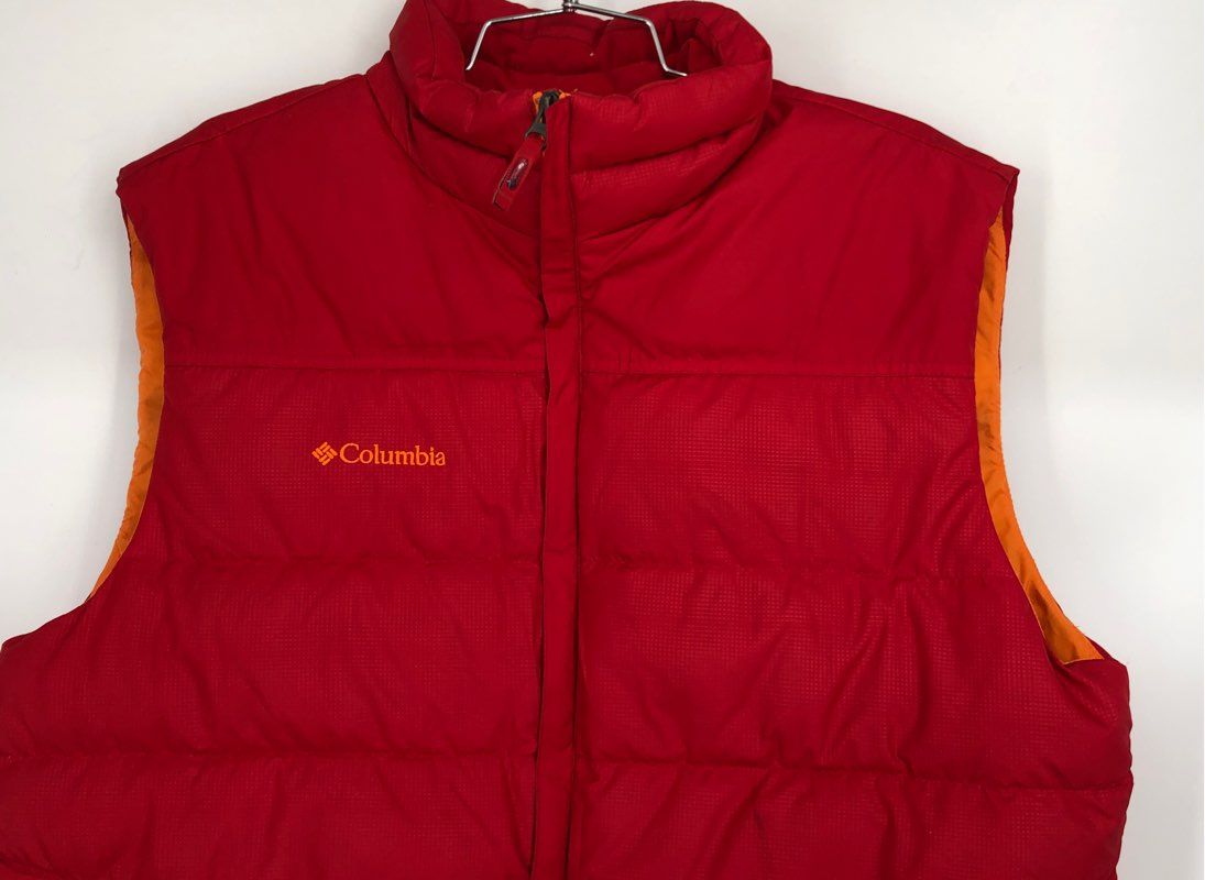 Columbia Men&#39;s Red Collared Full-Zip Puffer Vest - Size Large