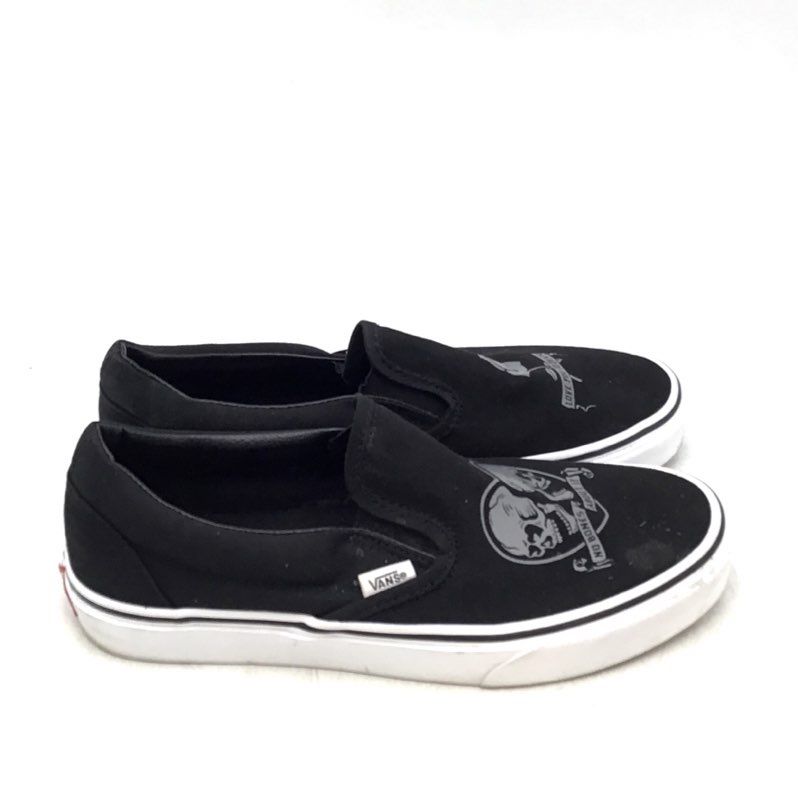 Vans Men&#39;s Off The Wall Old Skool Black Slip-On Shoes - Size 8