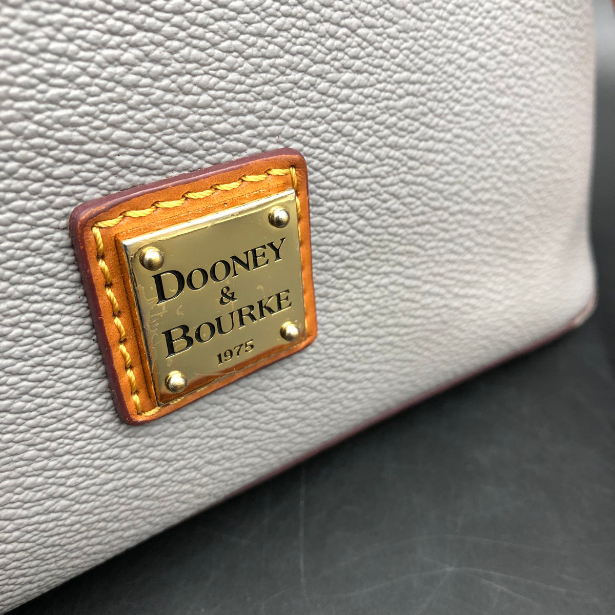 Dooney & Bourke Ash Grey\Brown Pebbled Leather 'Lucca' Satchel Bag (+COA)
