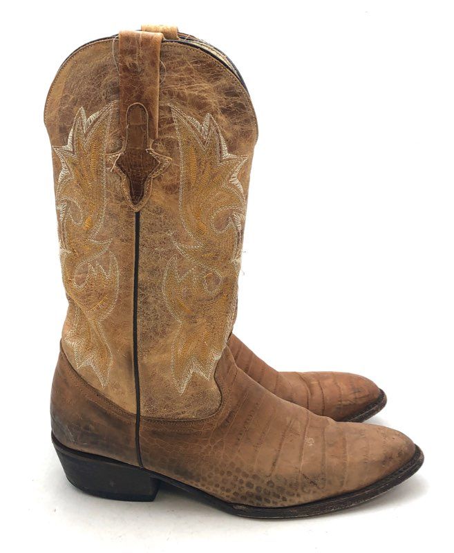 Ferrini Men's Tan Textured Leather Western Cowboy Boots Size 11 D