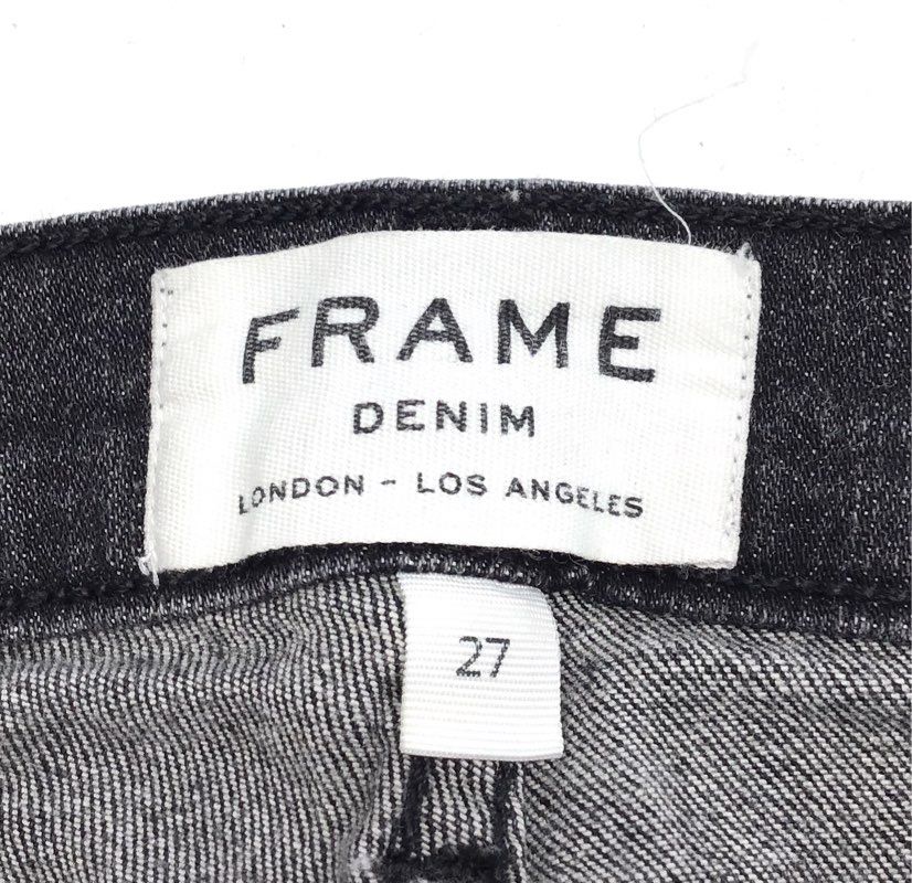 Frame Women's Le Skinny de Jeanne Faded Black Ankle Zip Jeans Sz 27