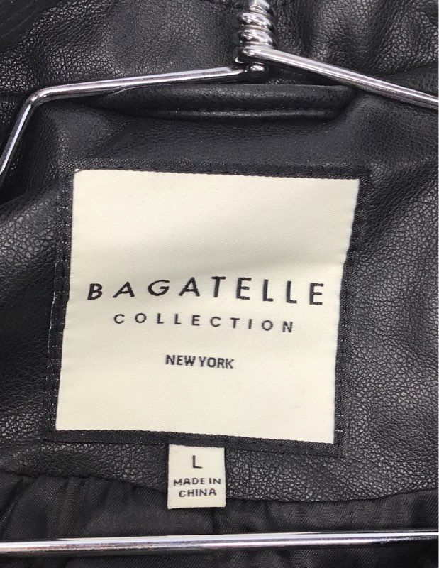 Bagatelle Collection Women's Black Faux Leather Moto Biker Jacket Size L