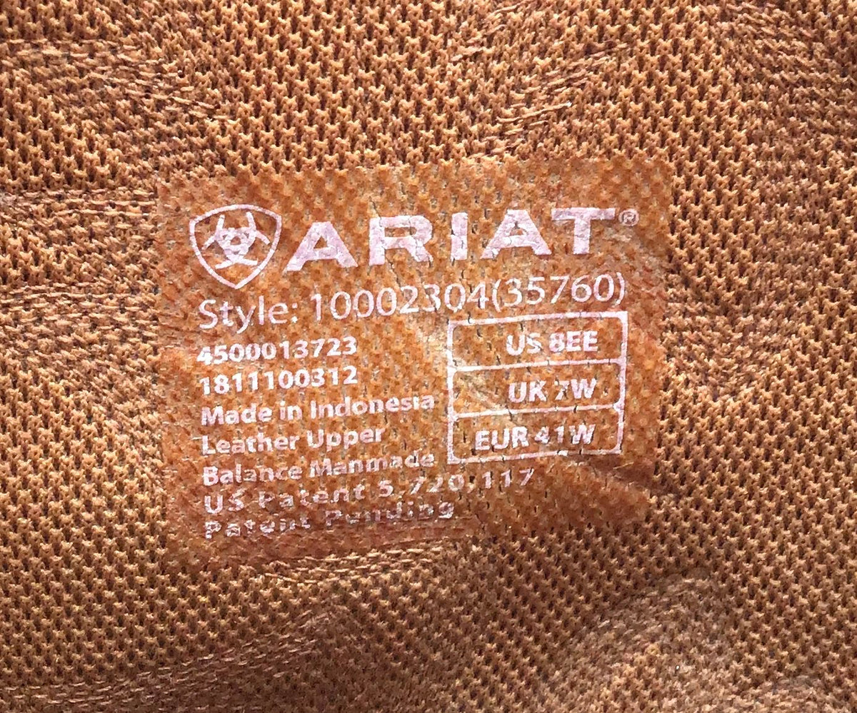 Ariat Men's Brown Leather Work Boots - Size 8EE