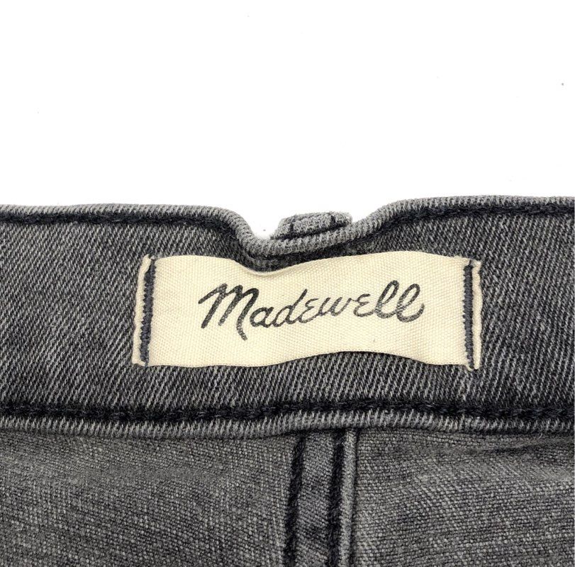 Madewell Women's Washed Gray High-Rise Denim Shorts Frayed Hem Cutoff Size 30
