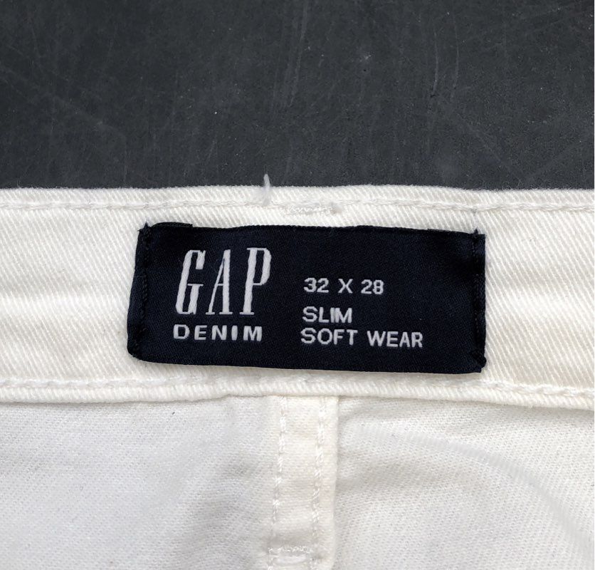 Gap Men's Slim White Jeans Soft Wear Denim Stretch Pants 32x28 NWT