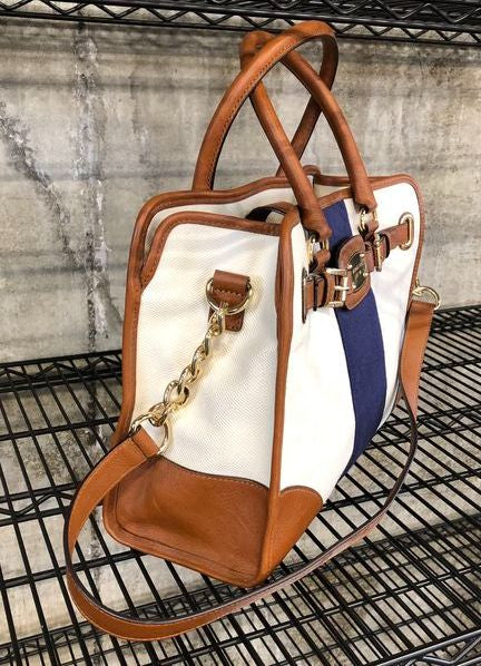 Michael Kors Multicolor 'Hamilton Mono Stripe' Tote Bag (+COA)