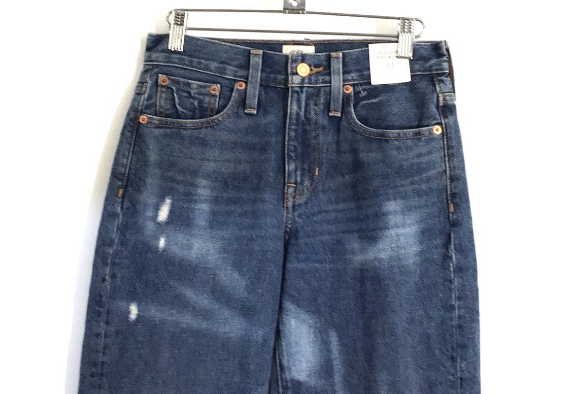 J.Crew Women's Blue Slouchy Boyfriend Jeans Distressed High Rise Sz 23 NWT