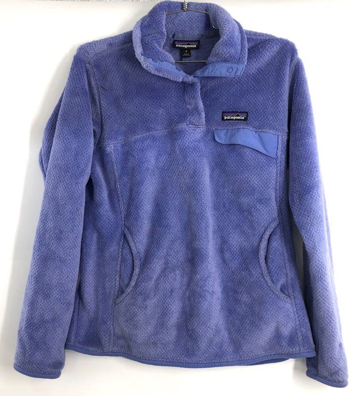Patagonia Women's Re-Tool Snap-T Fleece Pullover Purple High Pile Sz M