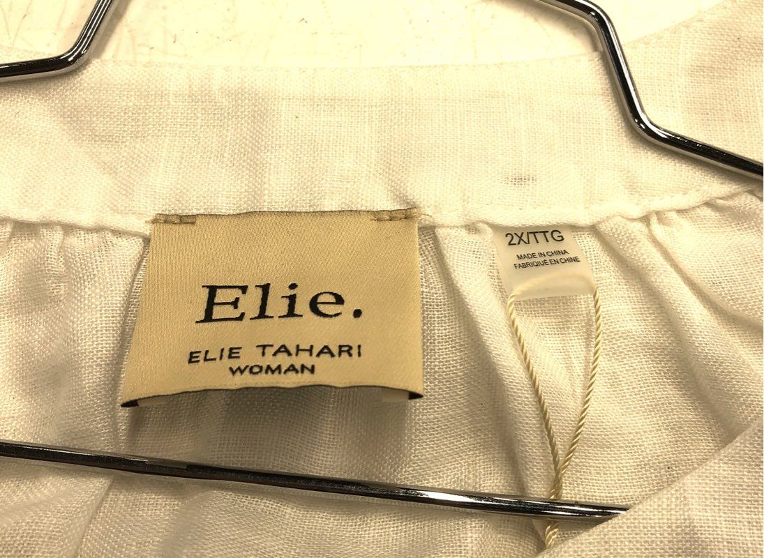 NWT Elie Tahari Women's White Shift Dress - Size 2X