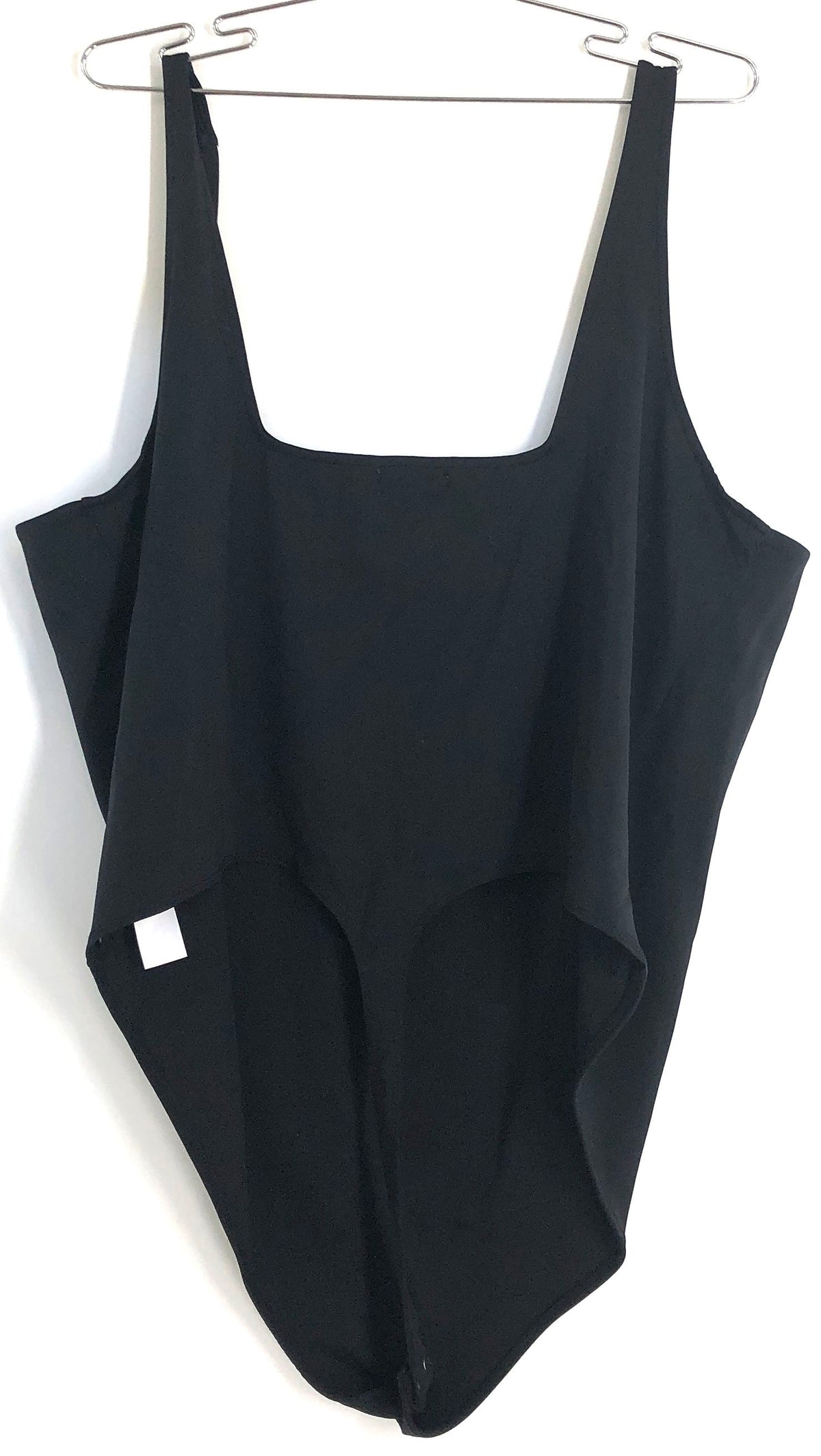 Good American Women's Black Square Neck Sleeveless Bodysuit Style GB0375 Sz 8