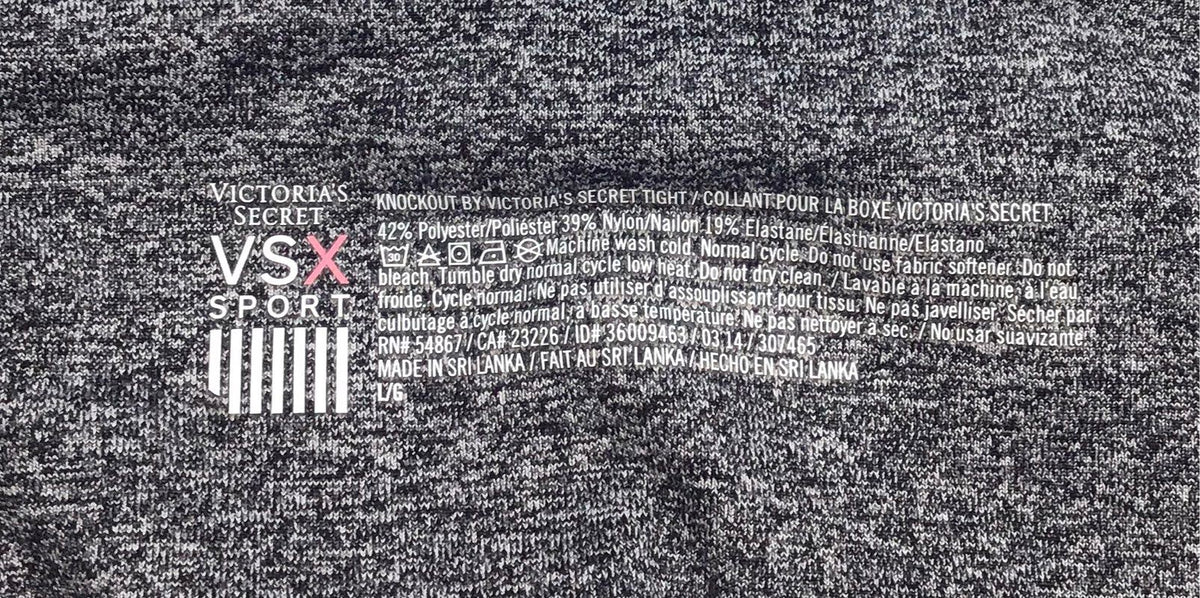 Victoria's Secret VSX Sport Women's Knockout Tight Heather Gray Leggings Sz L